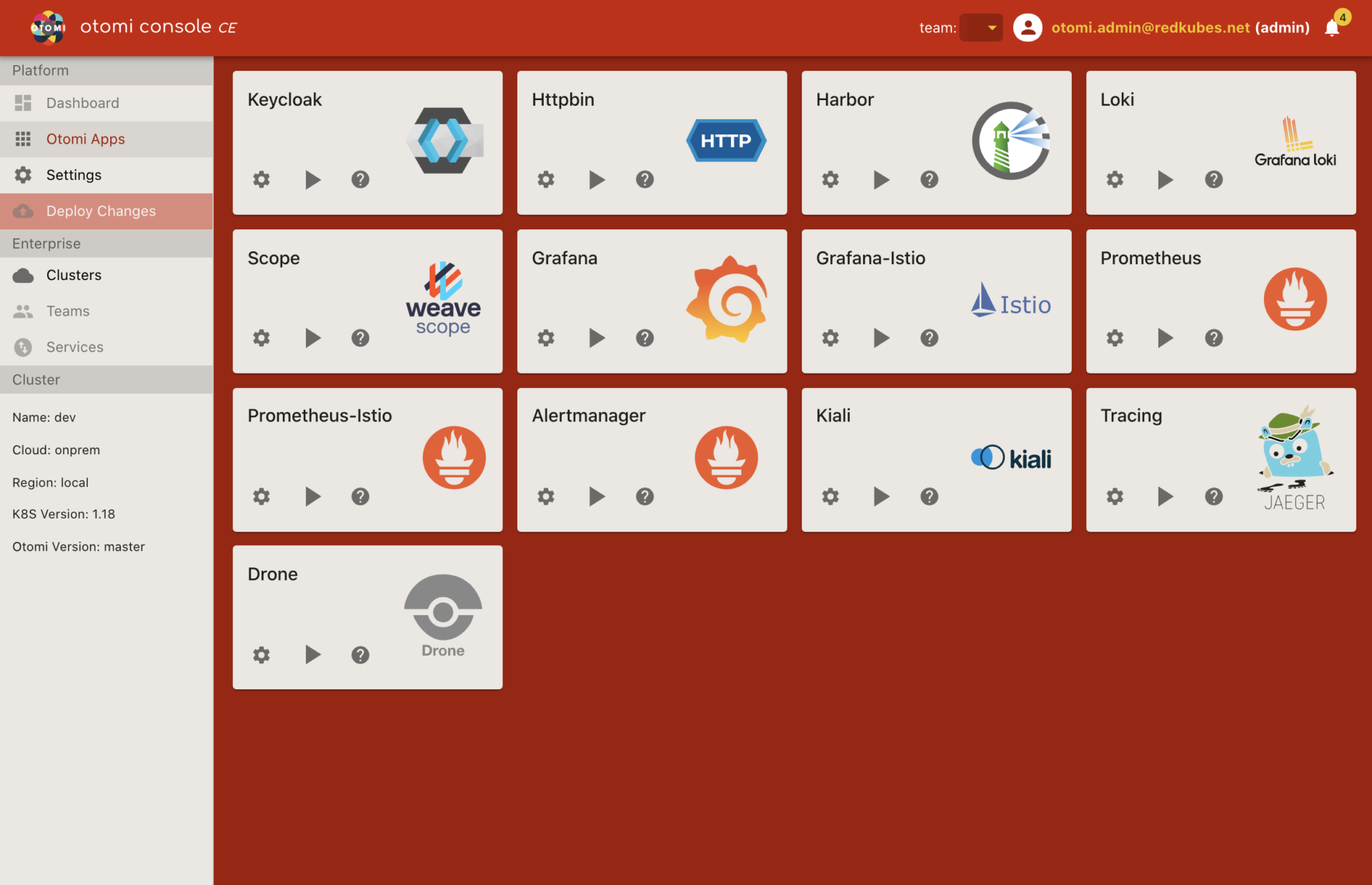 screenshot of Otomi Container Platform